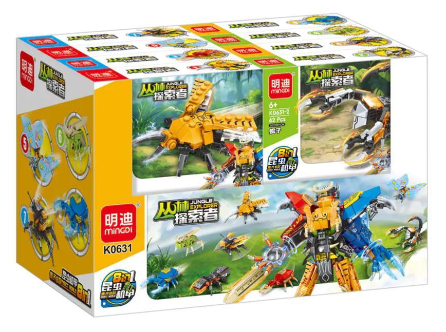 Hộp sản phẩm bộ lắp ghép Jungle Explorer 8 in 1 MingDi K0631