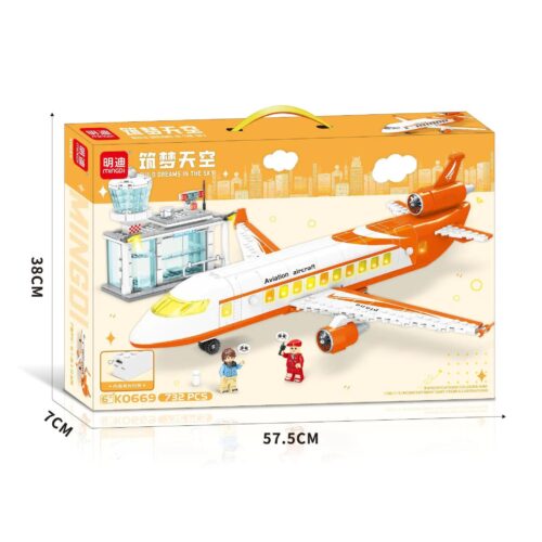Bộ lắp ghép Máy bay chở khách Mingdi K0669 và Sân bay, đồ chơi lắp ráp Mingdi K0669 có đèn LED, 732 mảnh ghép, phù hợp bé 6 tuổi, giá tốt.