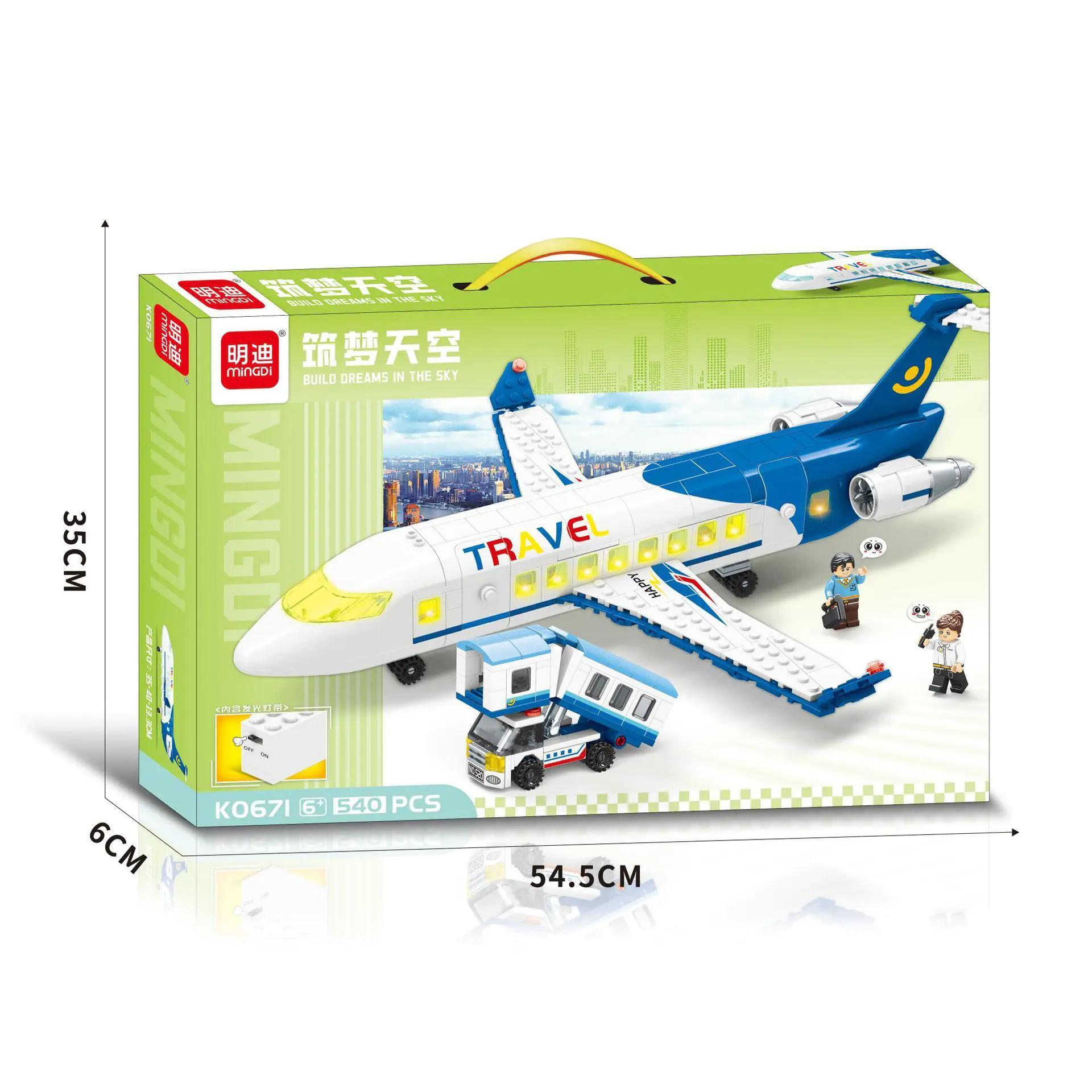 bộ lắp ghép Máy bay dân dụng Mingdi K0671, đồ chơi lắp ráp Máy bay chở khách giá tốt cho bé trai 6 tuổi, mô hình máy bay chi tiết