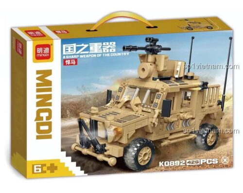 Hộp đựng bộ đồ chơi xe quân sự Hạm đội K0892 của MingDi, bộ lắp ráp xe quân sự Hạm đội, đồ chơi lắp ghép xe quân sự Hạm đội, đồ chơi mô hình xe quân sự Hạm đội, xe quân sự Hạm đội 426 chi tiết, đồ chơi cho bé trai 6 tuổi
