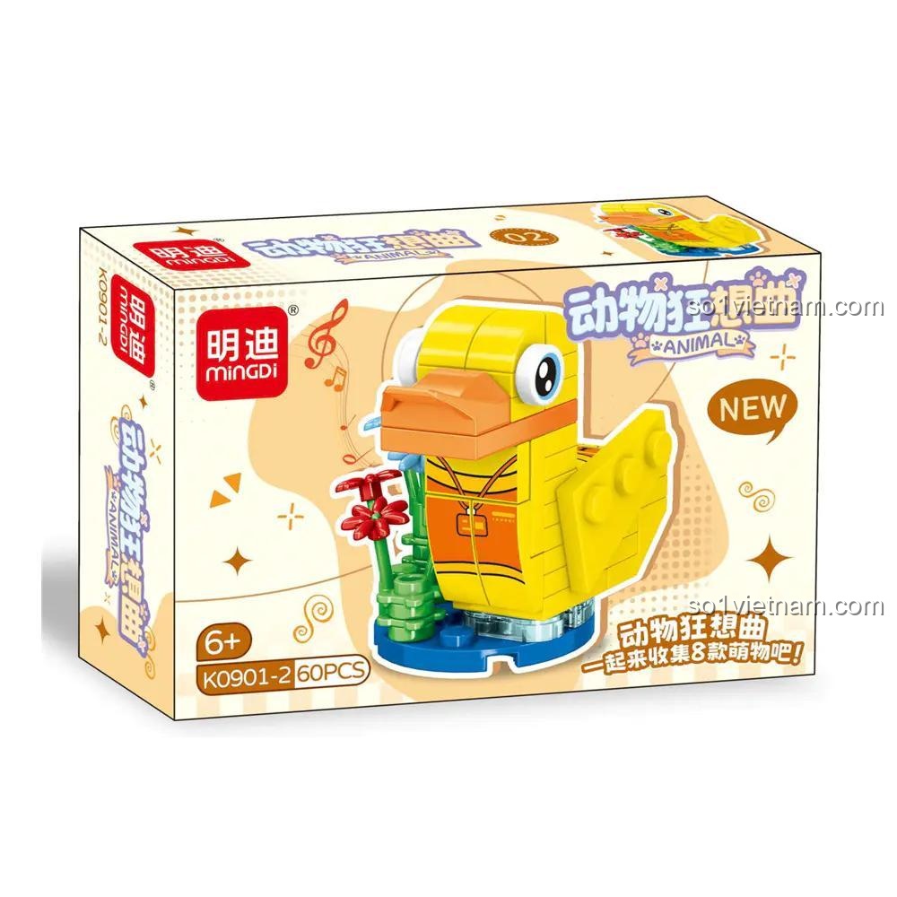 Mô hình Vịt lắp ráp Leibao K0901-2, Mingdi K 0901 Động vật lắp ráp, bộ đồ chơi Động vật dễ thương cho bé trai và bé gái 6 tuổi.
