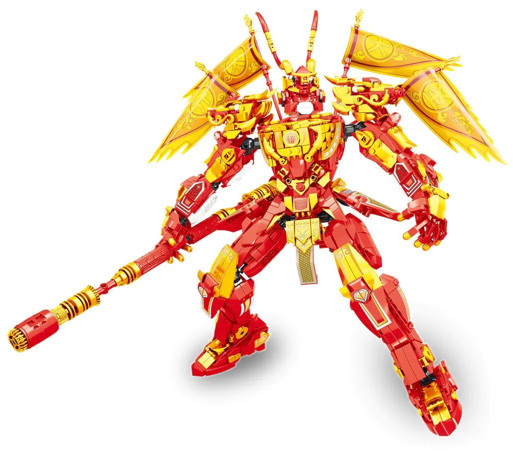 Bộ lắp ghép Mingdi K0912 Tôn Ngộ Không, đồ chơi mô hình cho bé trai 6 tuổi, thiết kế giáp vàng đỏ ấn tượng, giá tốt