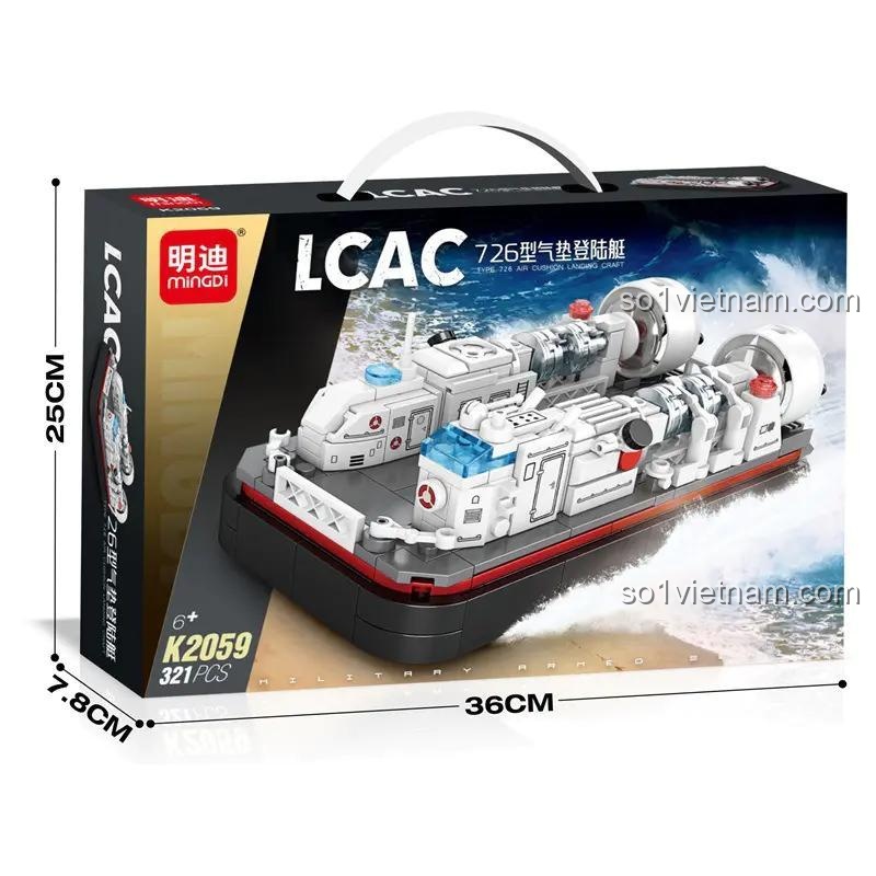 bộ lắp ghép Tàu đổ bộ LCAC Leiba K 2059, kích thước chi tiết cho bé trai 6 tuổi, chất lượng cao