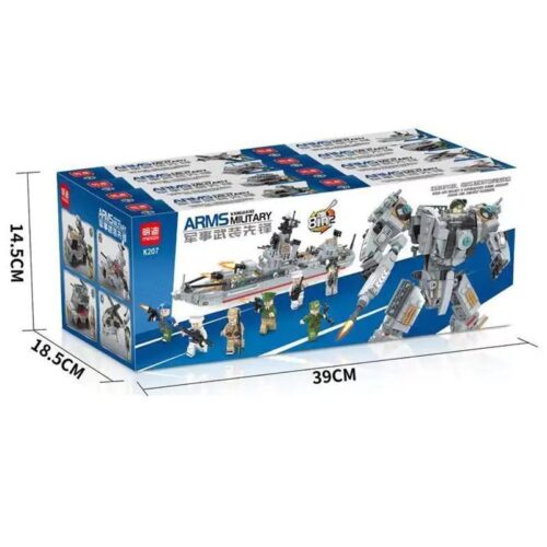 Bộ đồ chơi Quân sự Vũ trang Tiên phong K207 của minGDi/LEIBAO, lắp ráp 8 mẫu khác nhau, phù hợp cho bé trai 14 tuổi, giá tốt