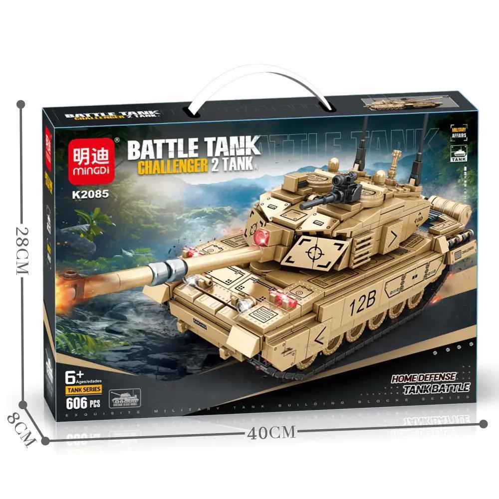 Bộ lắp ghép Xe tăng Challenger 2 Mingdi K2085 giá tốt cho bé trai 6 tuổi, mô hình quân sự chất lượng cao