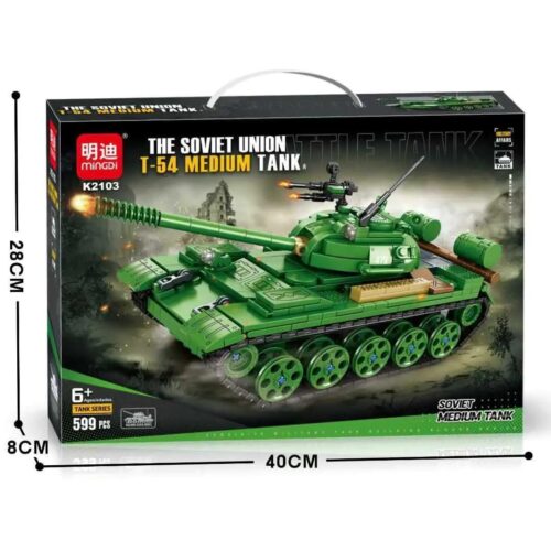 Bộ lắp ghép Mingdi K2103 Xe tăng T-54 Liên Xô 599 mảnh, đồ chơi mô hình xe tăng chiến đấu cho bé trai 6 tuổi, giá tốt.