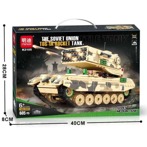 Bộ lắp ghép Xe Tăng Phóng Hỏa Tiễn TOS-1A Mingdi K2105, đồ chơi lắp ráp quân sự cho con trai 6 tuổi, giá tốt.