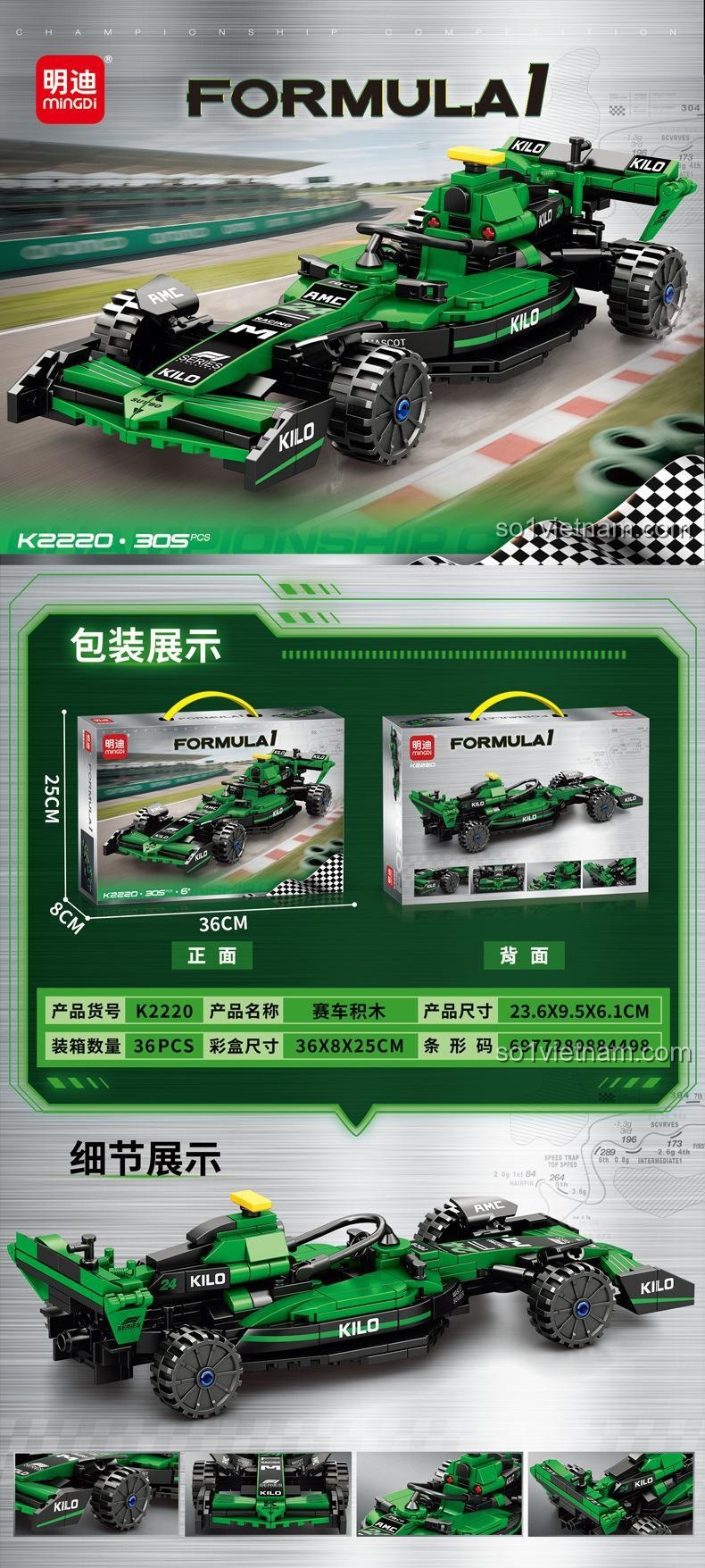 Chi tiết mô hình xe đua F1 K2220
