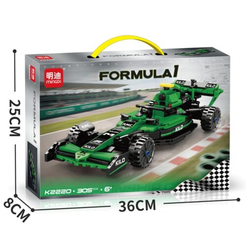 Hộp đồ chơi xe đua F1 K2220 305 mảnh màu xanh lá và đen