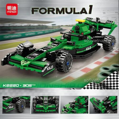 Mô hình xe đua F1 K2220 305 mảnh màu xanh lá và đen