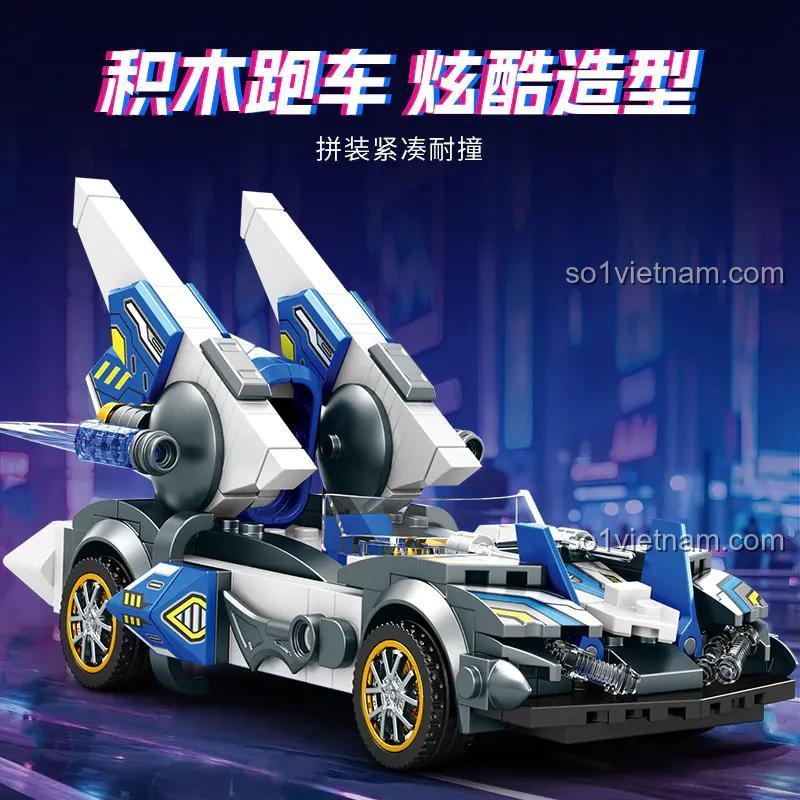 Xe Đua Xung Lực minGDi K2221 với thiết kế khí động học - Đồ chơi lắp ráp xe đua tốc độ cao, bộ STEM cho bé trai 6 tuổi