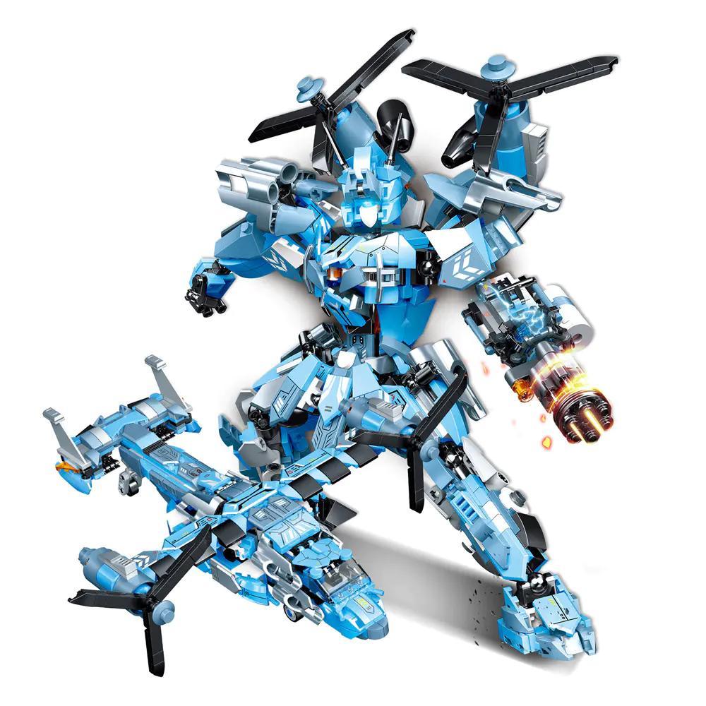 Bộ lắp ghép Mingdi K3008 Trực thăng Osprey V22 Mecha biến hình 2 trong 1, đồ chơi mô hình Robot chiến đấu V22 cho bé trai 6 tuổi, giá tốt