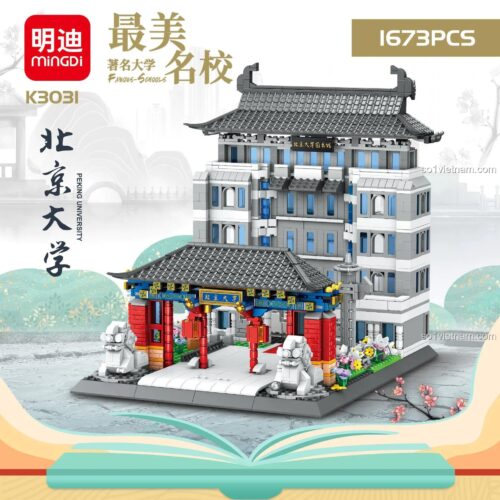 Mô hình Đại học Bắc Kinh từ bộ lắp ghép MingDi K3031, 1673 chi tiết, kiến trúc danh tiếng