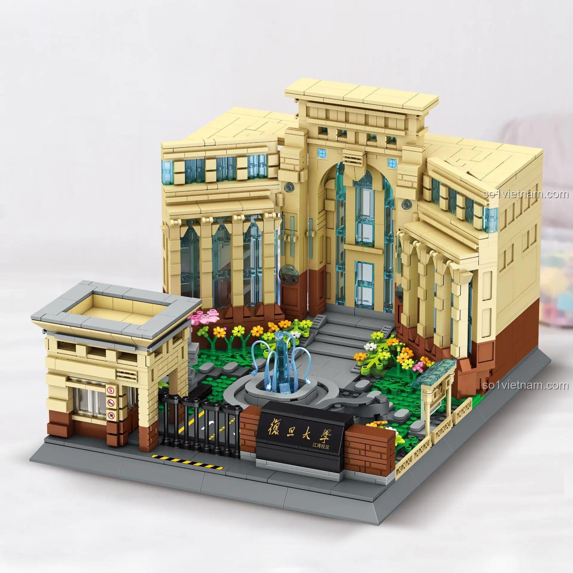 Cảnh quan mô hình bộ lắp ghép MingDi K3033 Trường Đại học Phục Đán