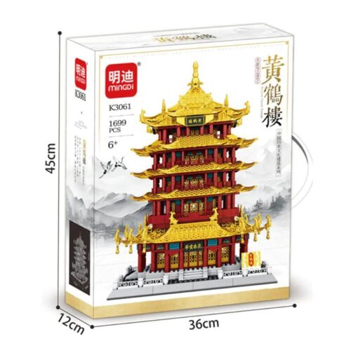 Bộ lắp ghép Hoàng Hạc Lâu Mingdi K3061 1699 chi tiết, mô hình kiến trúc tinh xảo, quà tặng giá tốt cho bé trai, bé gái 6 tuổi.
