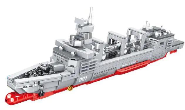 bộ đồ chơi Tàu Hậu Cần Viễn Dương Type 901 Mingdi K3122 cho bé trai 6 tuổi, mô hình tàu chiến đấu chi tiết chân thực, giá tốt