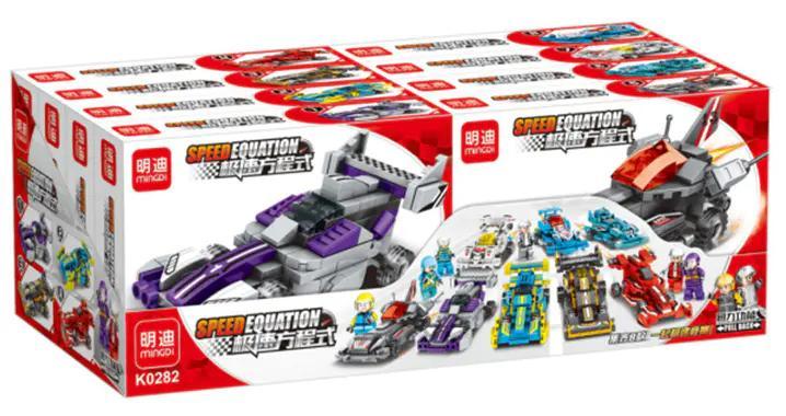 Bộ đồ chơi Xe đua công thức Mingdi K0282, bộ lắp ghép xe đua kéo lùi 8 kiểu, đồ chơi lắp ráp giá rẻ cho bé trai 6 tuổi.