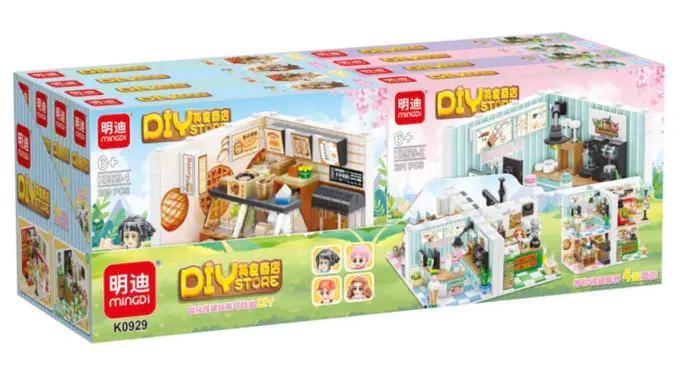 Bộ lắp ghép Cửa hàng ẩm thực Mingdi K0929, đồ chơi mô hình Tiệm bánh mì Leibao, bộ xếp hình Quán cà phê, đồ chơi lắp ráp Tiệm trà sữa, cho bé gái 6 tuổi, giá tốt.