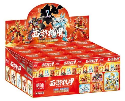 Bộ lắp ghép Tôn Ngộ Không Mecha Mingdi K2048, đồ chơi mô hình Lục Nhĩ Di Hầu Mecha giá rẻ cho bé trai 6 tuổi, hộp display 16 hộp nhỏ.