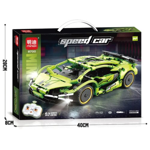 Mingi 8702 Siêu xe Lamborghini điều khiển từ xa màu xanh lá, bộ lắp ghép Technic, đồ chơi xe hơi cho bé trai 14 tuổi, giá tốt