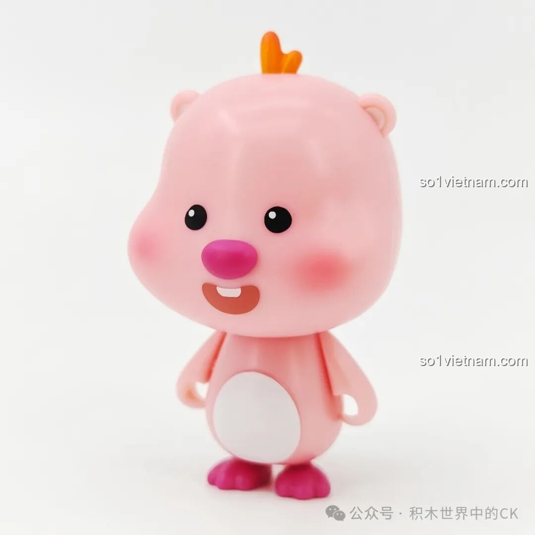 Cận cảnh minifigure Loopy trong bộ TC2329, với biểu cảm vui vẻ và một chỏm tóc nhỏ trên đầu.