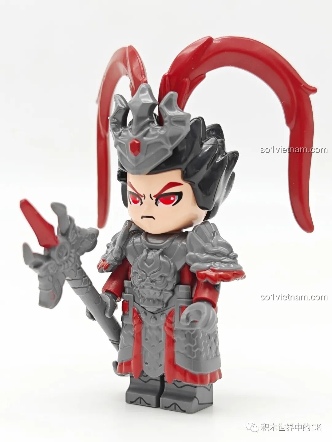 Minifigure Lữ Bố, chiến thần vô song trong bộ Qman 78002, một figure chibi Vương Giả Vinh Diệu không thể thiếu trong bộ sưu tập.