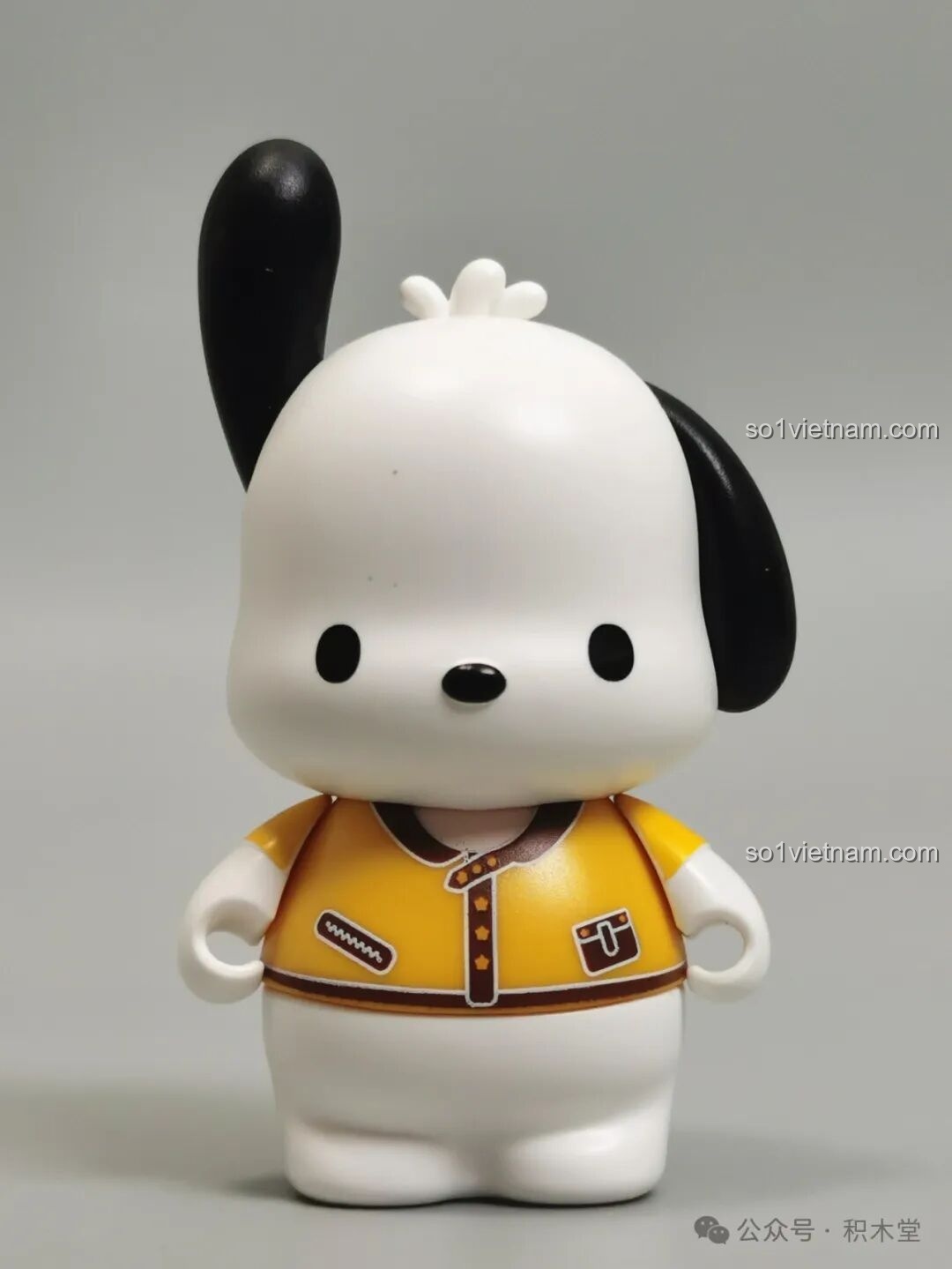 Minifigure Pochacco đáng yêu với một tai dựng từ Bộ Lắp Ghép Sanrio Characters TC1724.