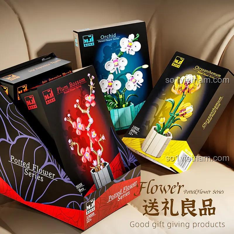 Hộp đựng Chậu Hoa Lan MJ 13035 bộ lắp ghép đồ chơi mô hình cho bé gái 12 tuổi