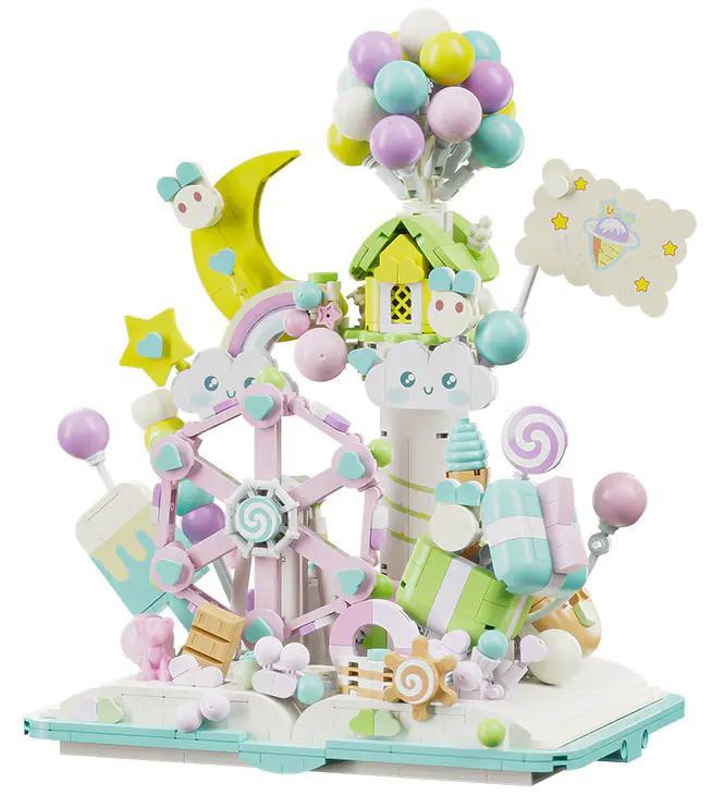 bộ lắp ghép Ngôi Nhà Kẹo Ngọt MJ Block 13065 cho bé gái 12 tuổi, mô hình vòng quay kẹo ngọt dễ thương giá rẻ