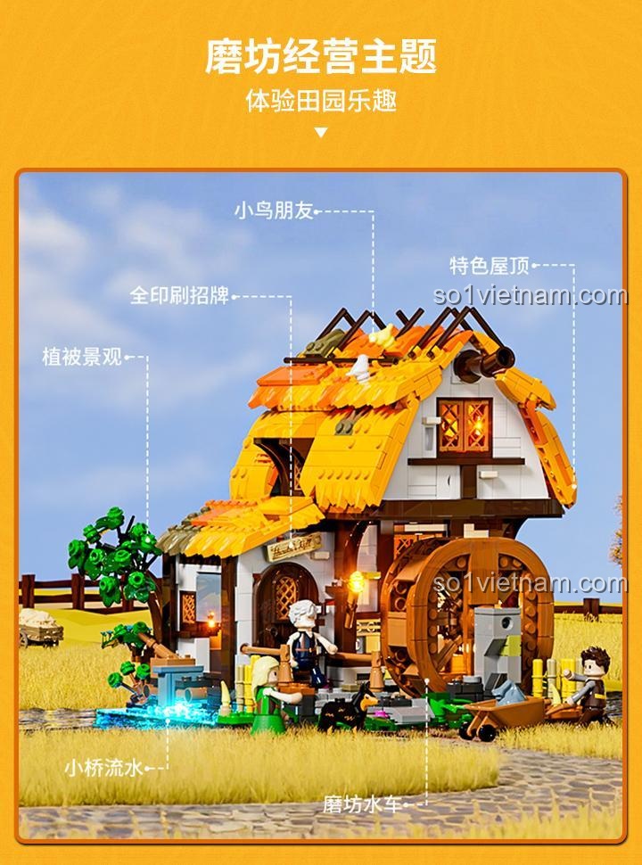 Cơ chế bánh răng chuyển động của Cối Xay Gió Trung Cổ F9061 Funwhole