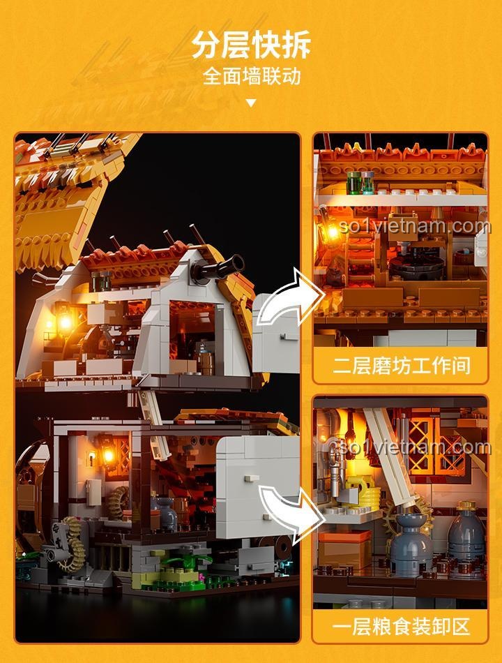 Đèn chiếu sáng tạo không khí cho Cối Xay Gió Trung Cổ F9061 Funwhole
