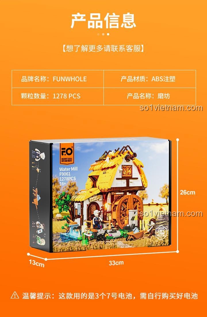 Thiết kế cửa sổ và chi tiết trang trí của Cối Xay Gió Trung Cổ F9061 Funwhole
