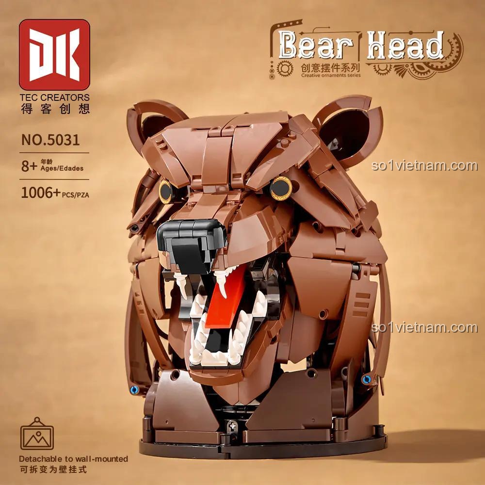 Mô hình Đầu Gấu DK 5031 lắp ghép chi tiết, đồ chơi STEM cho bé 8 tuổi
