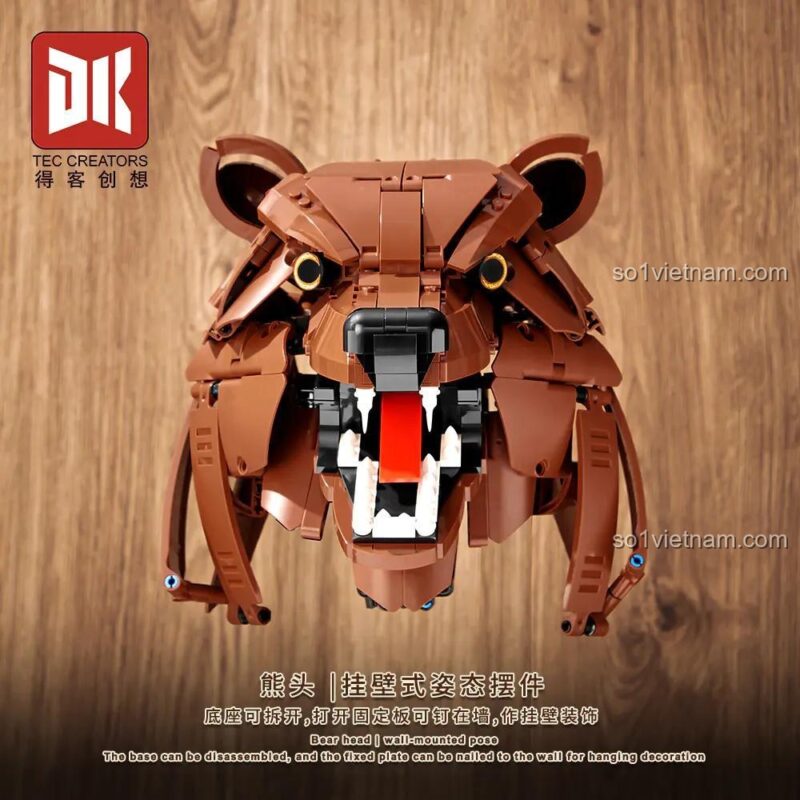 Mô hình Đầu Gấu DK 5031 có thể treo tường, đồ chơi trang trí cho bé 8 tuổi