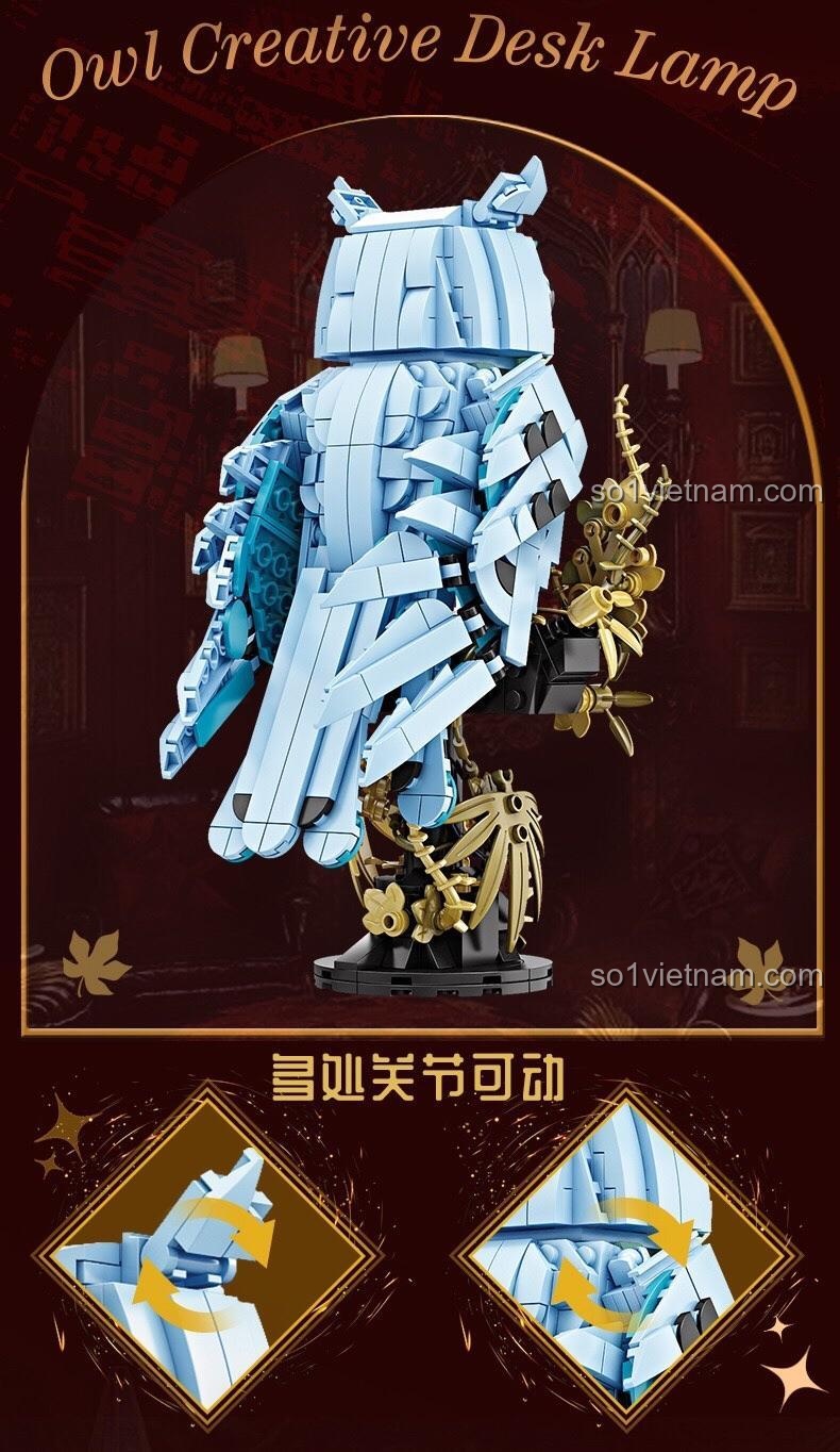 Mô hình đèn bàn cú mèo KAZI KY81151 sáng tạo, đồ chơi phát triển trí tuệ