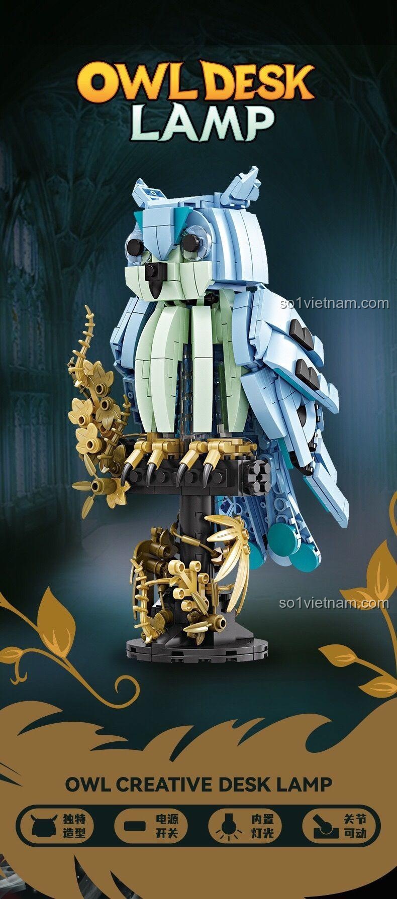 Mô hình đèn bàn cú mèo KAZI KY81151 thiết kế độc đáo, đồ chơi trang trí