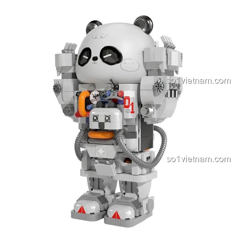 Mô hình Gấu Trúc Phi Hành Gia Huan Ye R3010 lắp ráp chi tiết