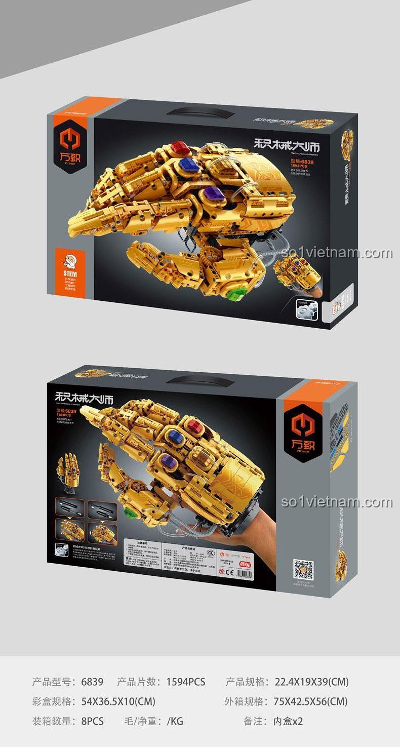 Mô hình Găng Tay Vô Cực Thanos IM.Master 6839 đeo trên tay người