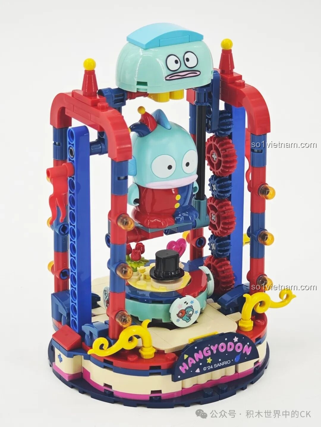 Mô hình hoàn chỉnh bộ xếp hình Keeppley K20854 Sanrio Hangyodon Sân Khấu Xiếc Cá Bay với Hangyodon biểu diễn.