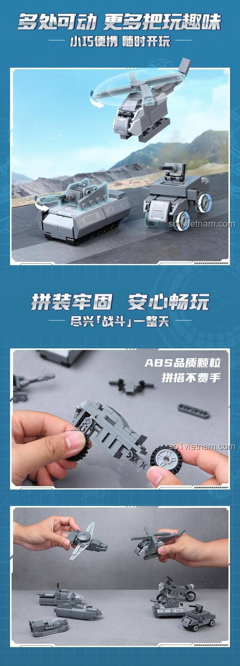 Mô hình máy bay chiến đấu lắp ráp từ bộ Qman 42201, đồ chơi STEM cho bé trai