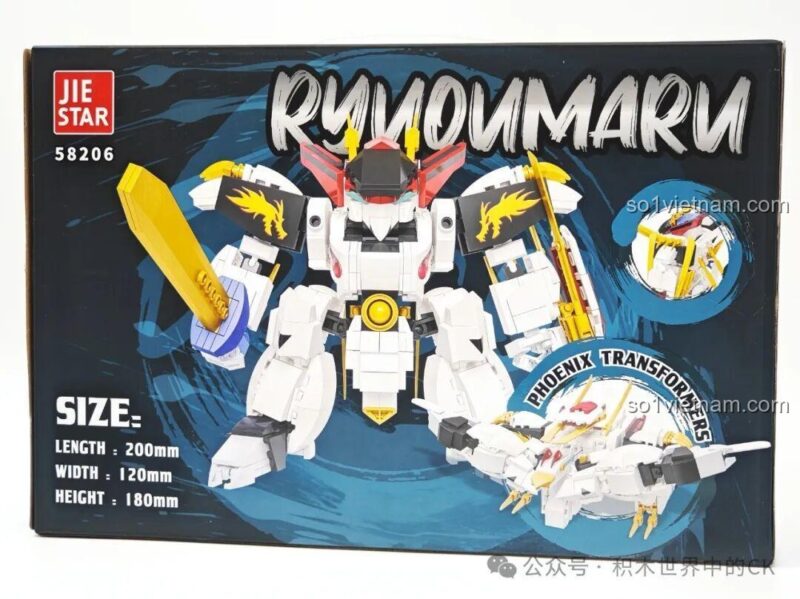 Mô hình Robot Rồng JIESTAR 58206 Ryuomaru dạng Phượng Hoàng, đồ chơi lắp ghép robot biến hình