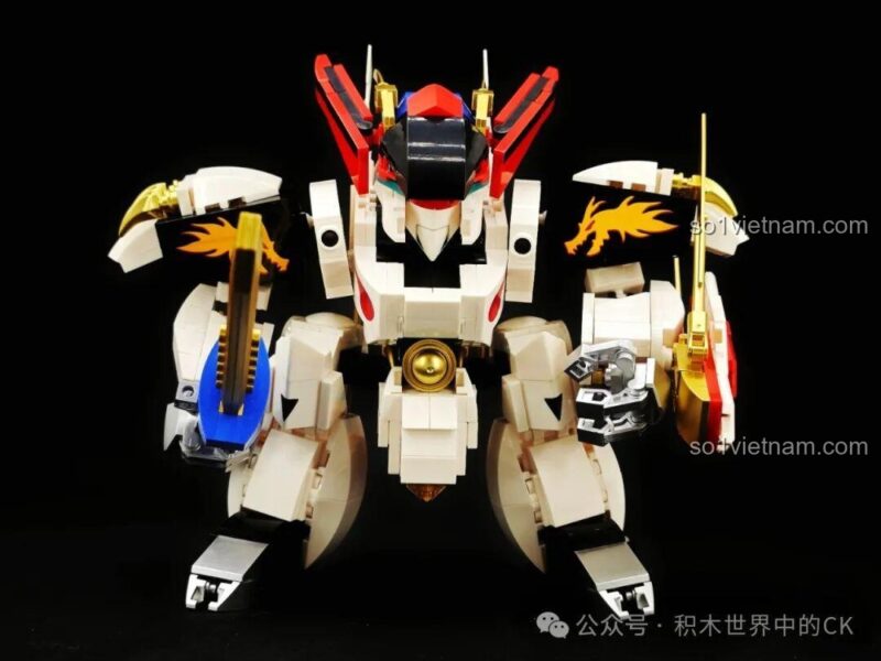 Mô hình Robot Rồng JIESTAR 58206 Ryuomaru dạng Robot cầm kiếm, nhìn từ bên cạnh