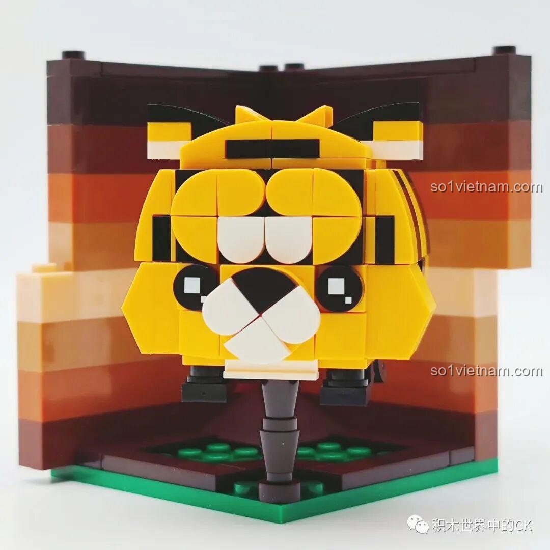 Mô hình LQFUN Rubik lắp ráp hình chú hổ vằn dũng mãnh, một trong những mẫu nổi bật của series động vật hoang dã.