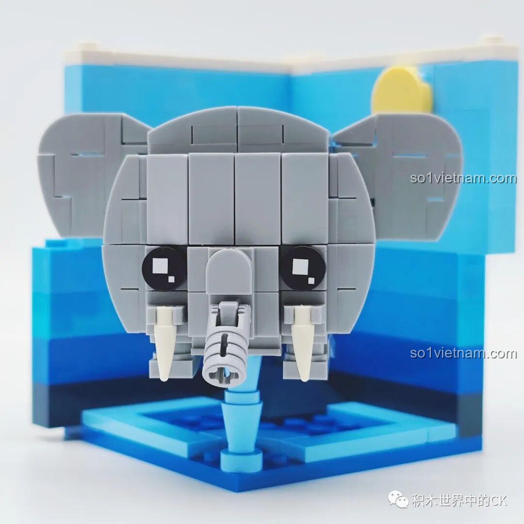 Mô hình lắp ráp Rubik hình Voi với vòi và ngà đặc trưng, một sản phẩm độc đáo từ LQFUN 678 22210 series.