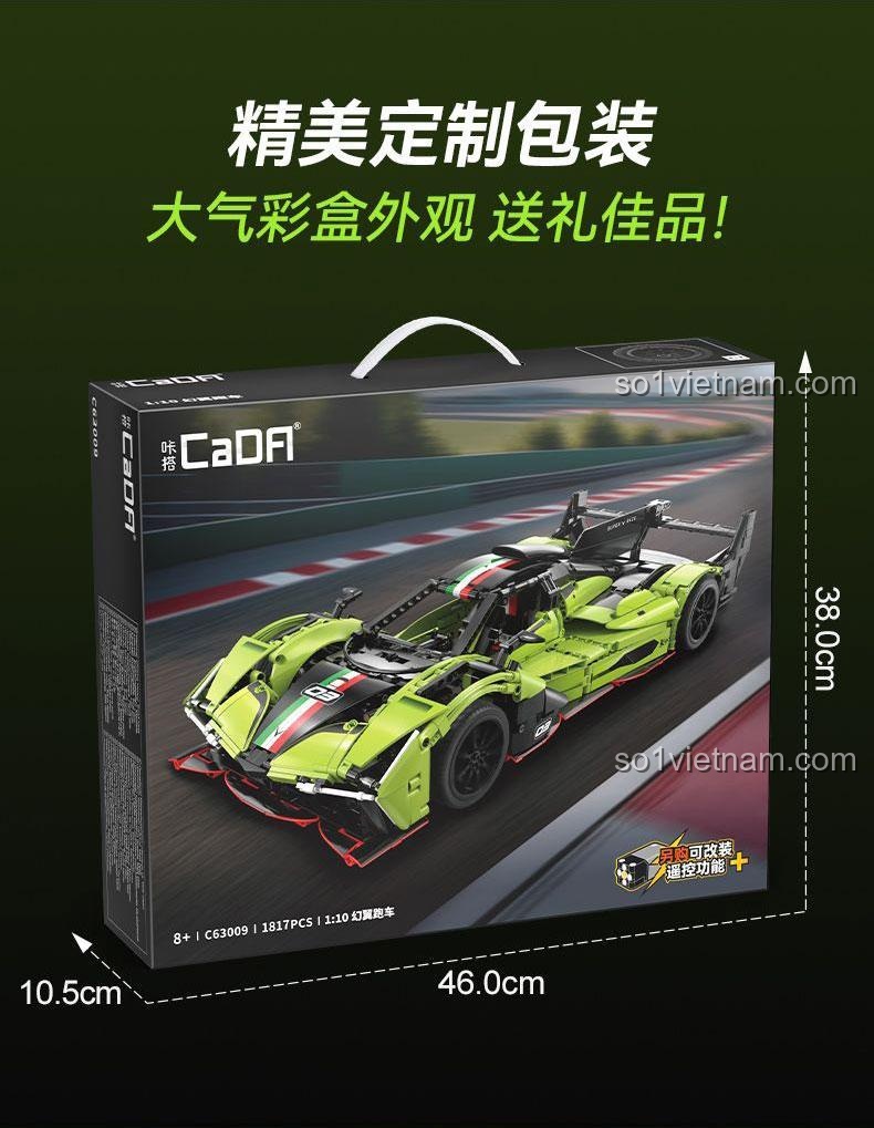 Mô hình Siêu xe thể thao "Huyễn Dực" CaDA C63009 với chi tiết khoang lái và vô lăng.