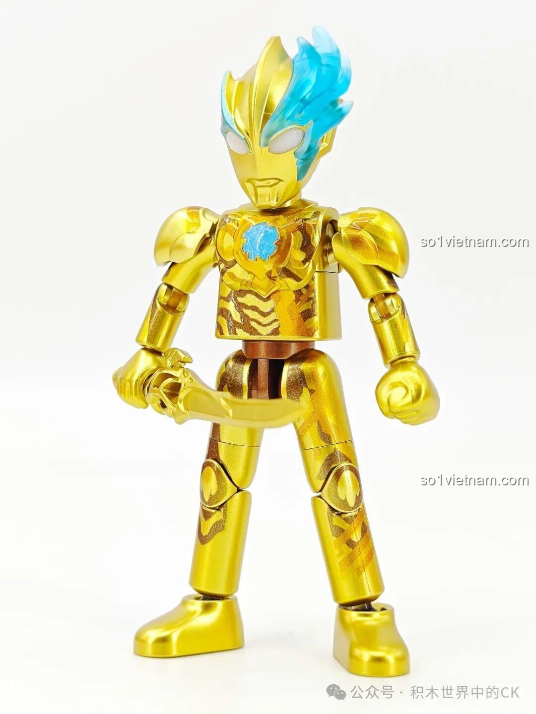 Mô hình figure Ultraman Blazar phiên bản vàng với các chi tiết sắc sảo, khớp nối linh hoạt, đồ chơi mô hình cho trẻ em từ 8 tuổi.