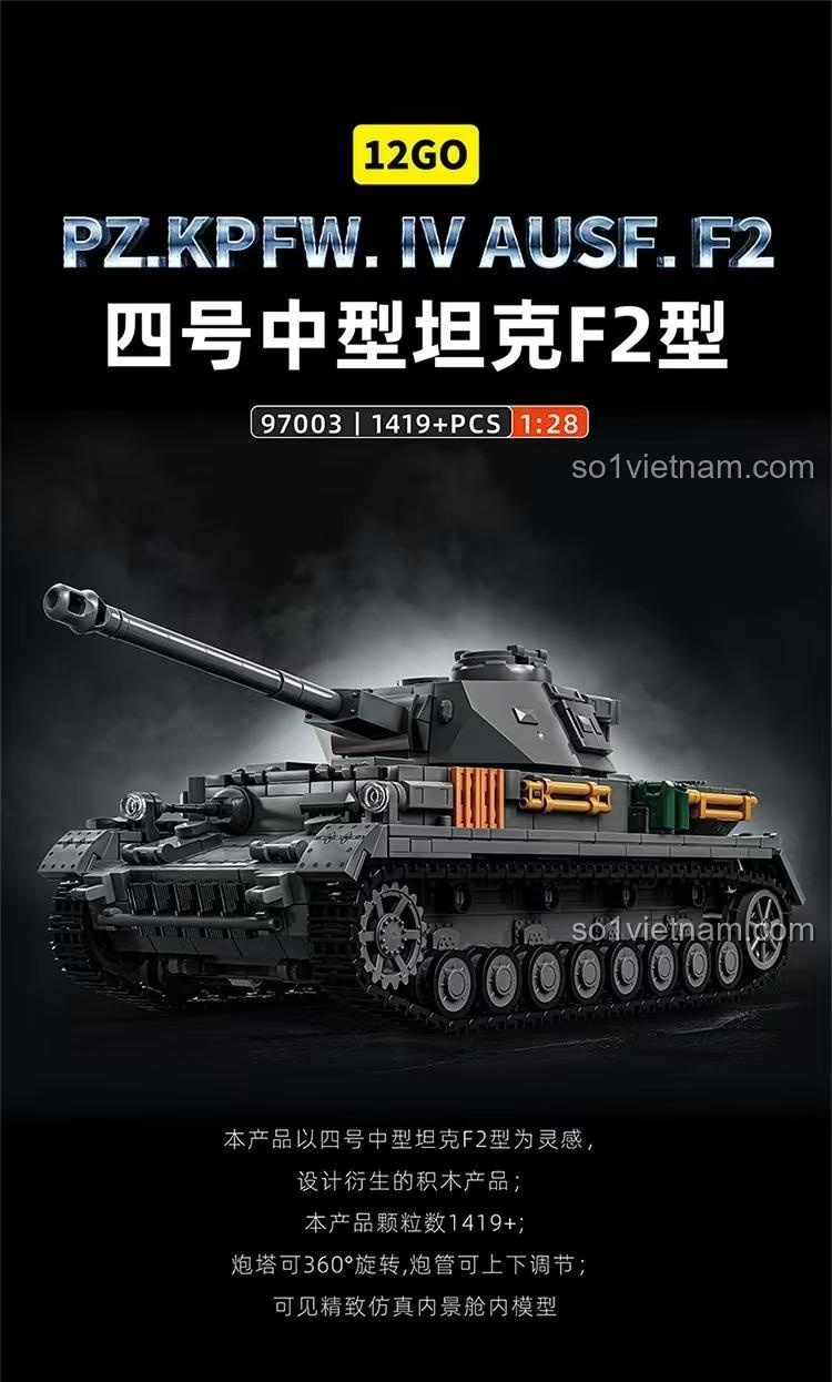 Mô hình xe tăng Panzer IV Ausf. F2 12GO 97003 thông số