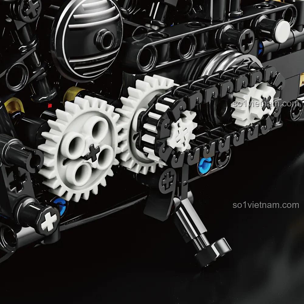 Mô tô Harley-Davidson Dark Knight LEIMAO H1127 bánh răng chuyển động, bộ lắp ráp 680 mảnh, đồ chơi kỹ thuật cho bé 14 tuổi