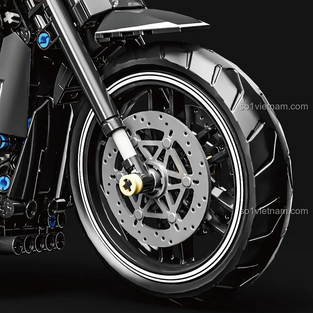 Mô tô Harley-Davidson Dark Knight LEIMAO H1127 truyền động dây xích, bộ lắp ráp 680 mảnh, đồ chơi kỹ thuật cho bé 14 tuổi