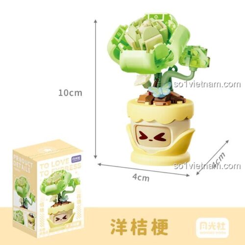 Kích thước Bộ Lắp Ghép Chậu Hoa Cúc Tím "Tình Cảm Hoa Ngữ" 804429 - Moon Wonder - Đồ chơi lắp ghép